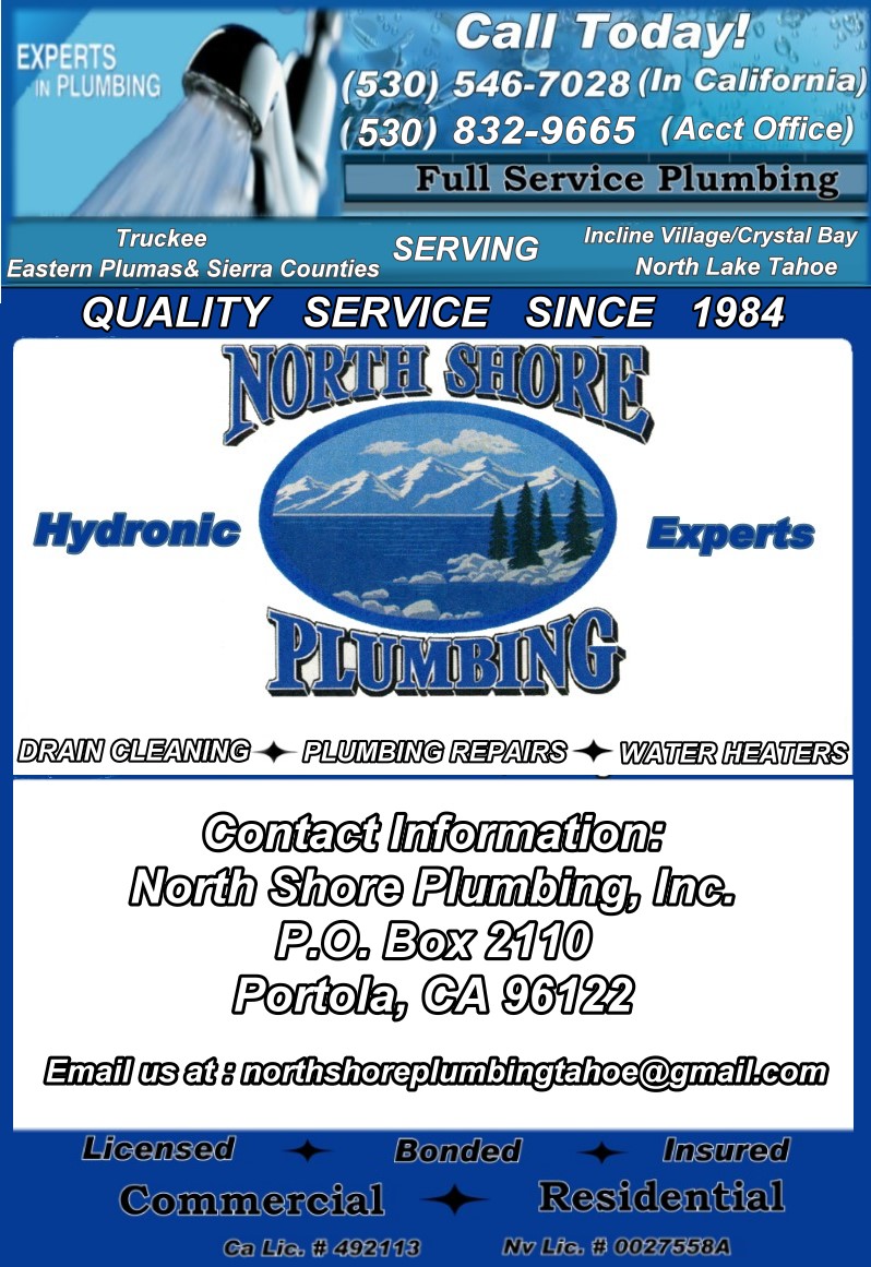 North Shore Plumbing Plumas County and Lake Tahoe Area